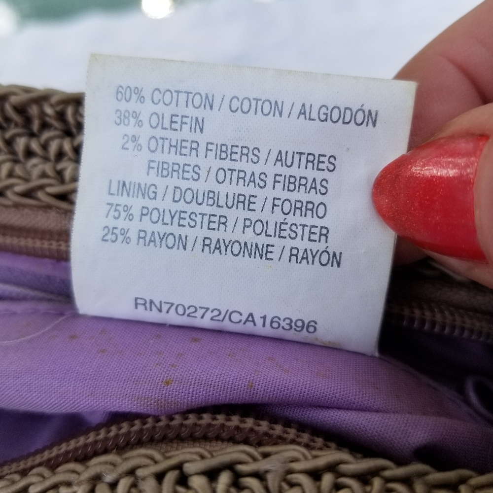 Liz Claiborne Brown and Lavender Woven Bag - Picture 11 of 12